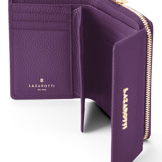 Lazarotti Portafoglio Bologna in pelle con chiusura a zip, 12 cm
