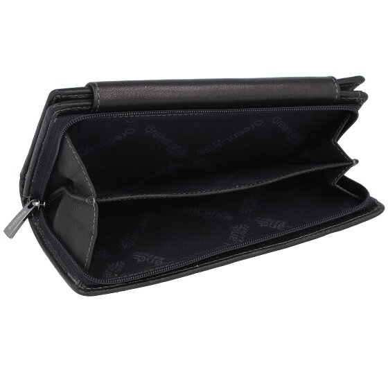Greenland Nature Portafoglio in nappa nera RFID in pelle 19 cm