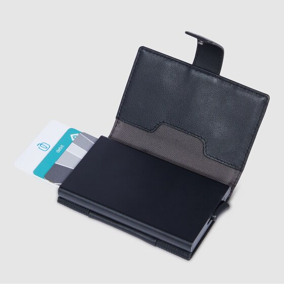 Piquadro PQ-Earth Custodia per carta di credito Protezione RFID Vera Pelle 6.5 cm