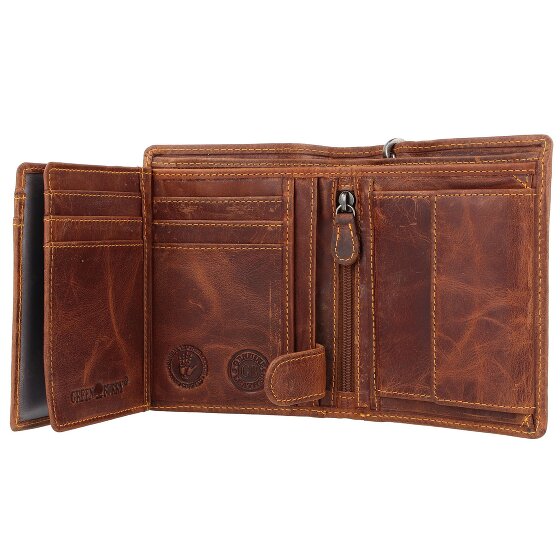 Greenburry Portafoglio Vintage Cafe Racer RFID in pelle 9,5 cm