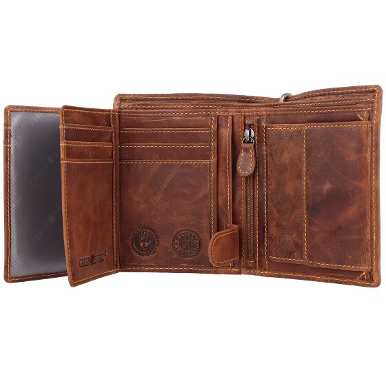 Greenburry Portafoglio Rebel Rider Biker in pelle 11 cm