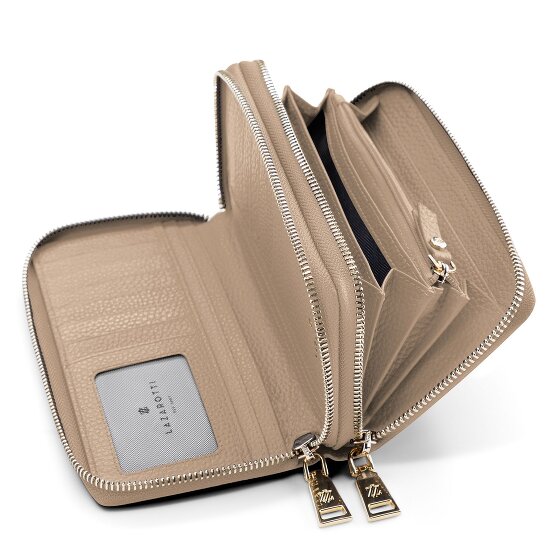Lazarotti Portafoglio Bologna in pelle XL con doppia chiusura a zip, protezione RFID, 20 cm
