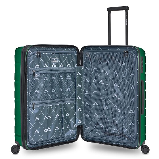 Bergpfeil Set di valigie da viaggio a 4 ruote, 3 pezzi, con ripiegamento elastico