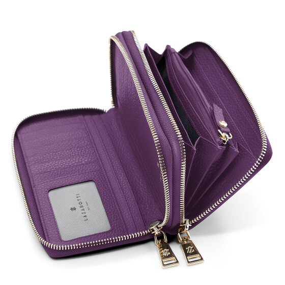 Lazarotti Bologna Leather XL Portafoglio con doppia zip in pelle RFID 20 cm