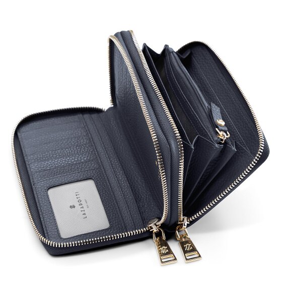 Lazarotti Portafoglio Bologna in pelle XL con doppia chiusura a zip, protezione RFID, 20 cm