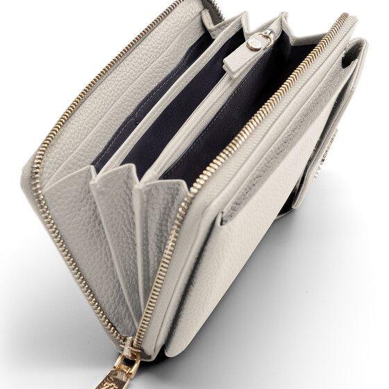 Lazarotti Portafoglio con chiusura a zip in pelle di Bologna, custodia per cellulare, 19 cm