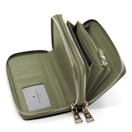 Lazarotti Portafoglio Bologna in pelle XL con doppia chiusura a zip, protezione RFID, 20 cm