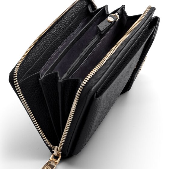 Lazarotti Portafoglio con chiusura a zip in pelle di Bologna, custodia per cellulare, 19 cm