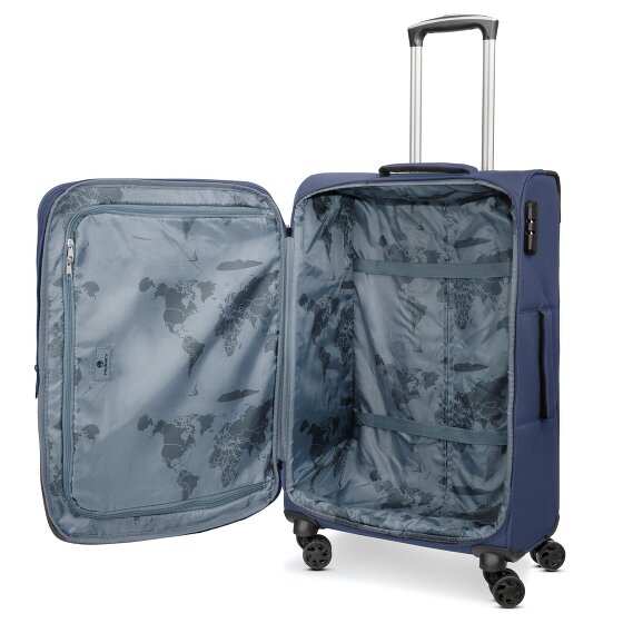 Franky Melbourne 3.0 Set di valigie a 4 ruote, 3 pezzi, con piega elastica