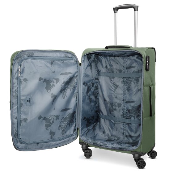 Franky Melbourne 3.0 Set di valigie a 4 ruote, 3 pezzi, con piega elastica