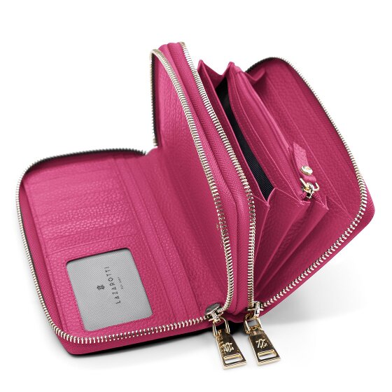 Lazarotti Portafoglio Bologna in pelle XL con doppia chiusura a zip, protezione RFID, 20 cm