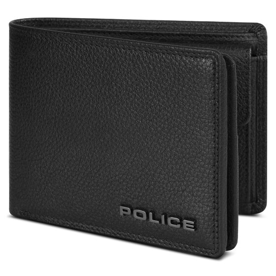 Police Portafoglio RFID in pelle 12 cm pieghevole con zip
