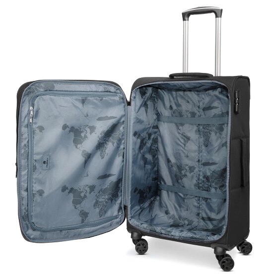 Franky Melbourne 3.0 Set di valigie a 4 ruote, 3 pezzi, con piega elastica