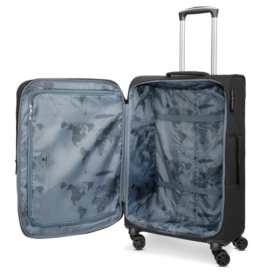 Franky Melbourne 3.0 Set di valigie a 4 ruote, 3 pezzi, con piega elastica