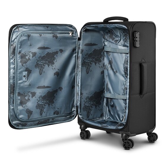 Franky Melbourne 3.0 Set di valigie a 4 ruote, 3 pezzi, con piega elastica