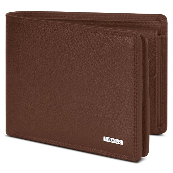 Redolz Portafoglio QF RFID in pelle 12 cm pieghevole con scomparto con zip