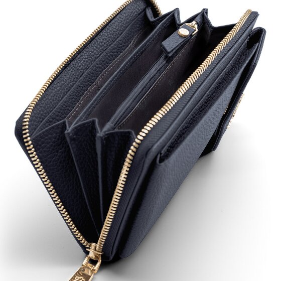 Lazarotti Portafoglio con chiusura a zip in pelle di Bologna, custodia per cellulare, 19 cm