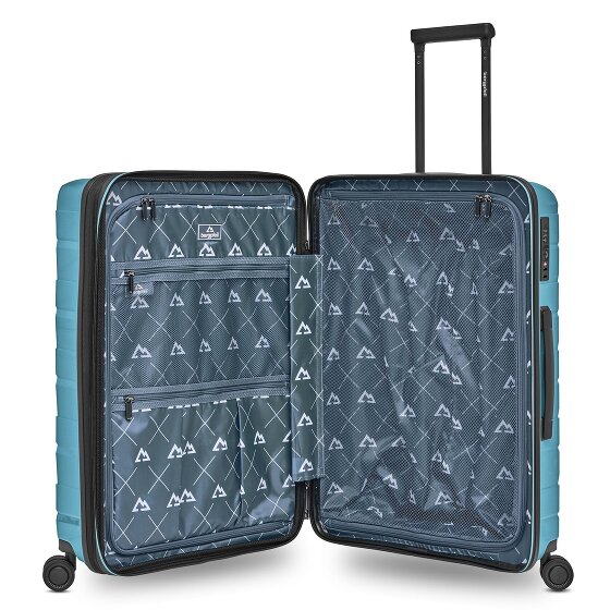 Bergpfeil Set di valigie da viaggio a 4 ruote, 3 pezzi, con ripiegamento elastico