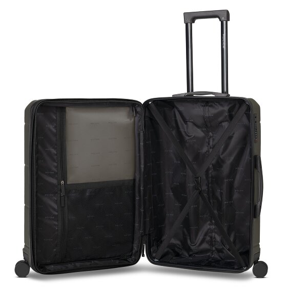 Police London 4 ruote Set di valigie 3 pezzi con piega di espansione