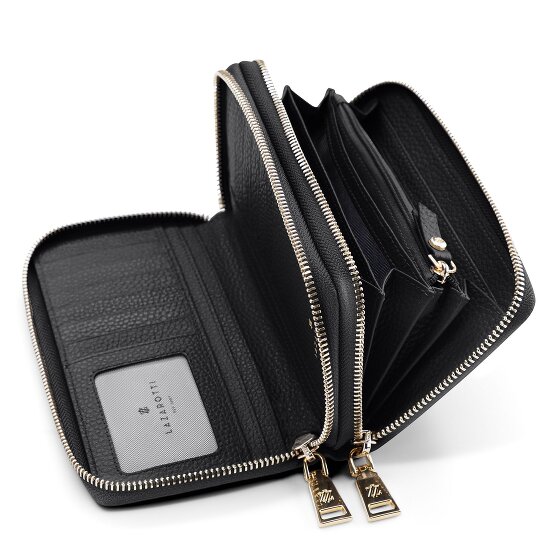 Lazarotti Portafoglio Bologna in pelle XL con doppia chiusura a zip, protezione RFID, 20 cm