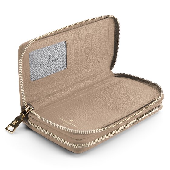 Lazarotti Portafoglio Bologna in pelle XL con doppia chiusura a zip, protezione RFID, 20 cm