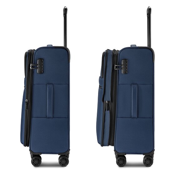 bugatti Valencia Soft 4 ruote Set di valigie 3 pezzi con piega di espansione