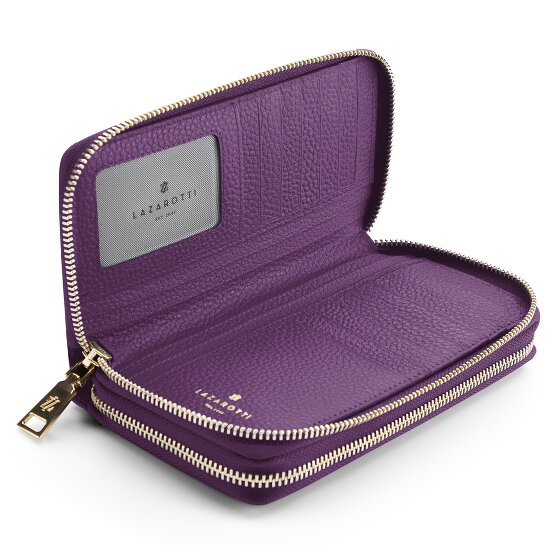 Lazarotti Portafoglio Bologna in pelle XL con doppia chiusura a zip, protezione RFID, 20 cm