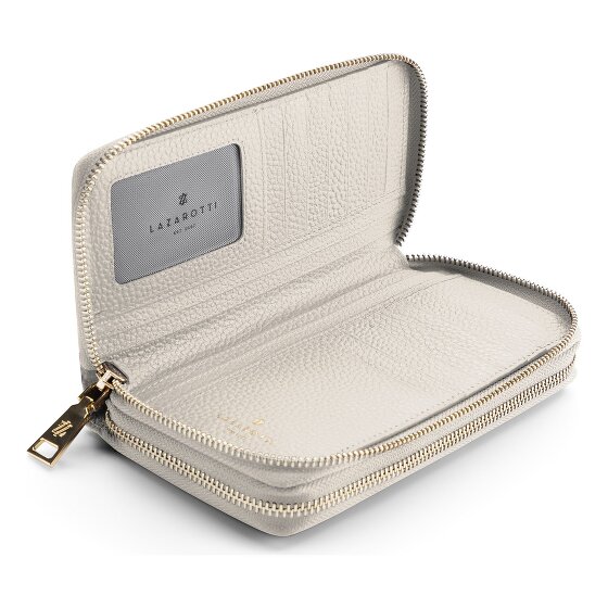 Lazarotti Portafoglio Bologna in pelle XL con doppia chiusura a zip, protezione RFID, 20 cm