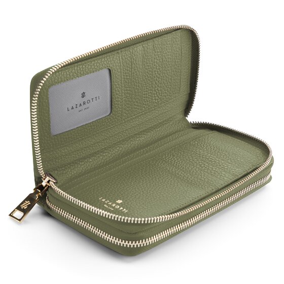 Lazarotti Portafoglio Bologna in pelle XL con doppia chiusura a zip, protezione RFID, 20 cm