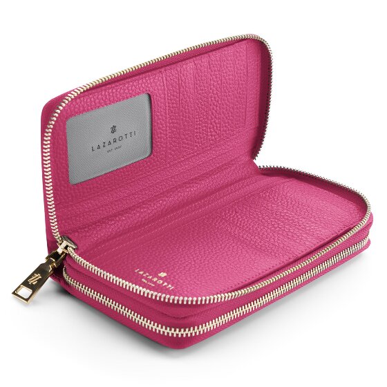 Lazarotti Portafoglio Bologna in pelle XL con doppia chiusura a zip, protezione RFID, 20 cm