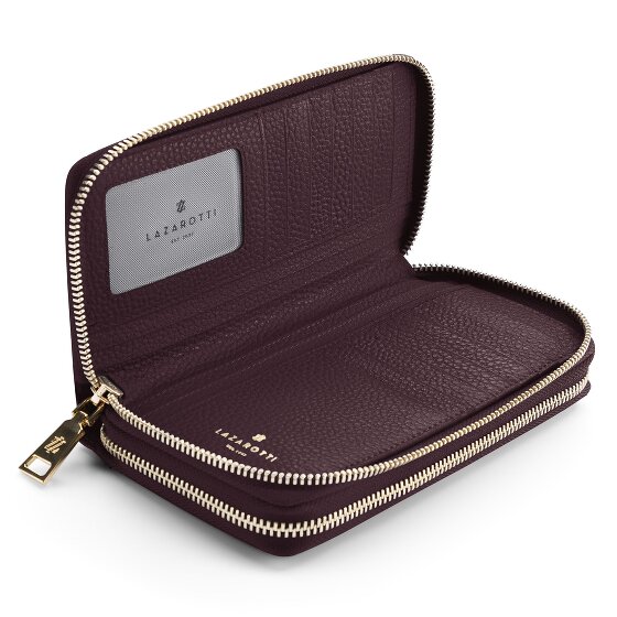 Lazarotti Portafoglio Bologna in pelle XL con doppia chiusura a zip, protezione RFID, 20 cm