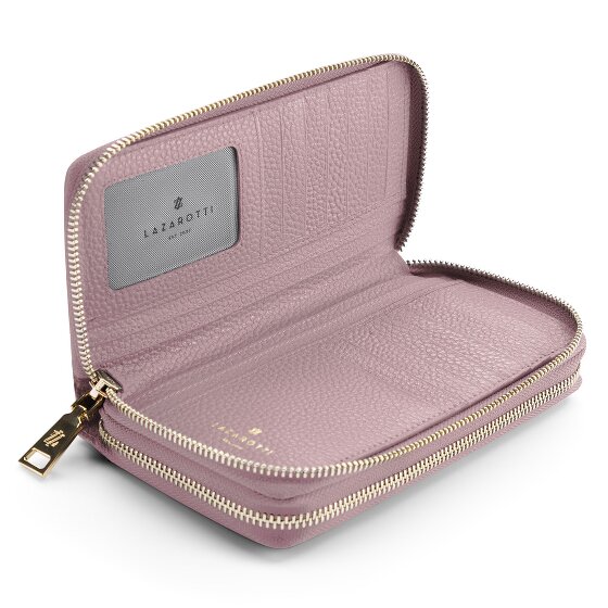 Lazarotti Portafoglio Bologna in pelle XL con doppia chiusura a zip, protezione RFID, 20 cm