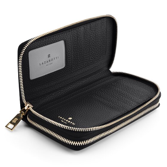 Lazarotti Portafoglio Bologna in pelle XL con doppia chiusura a zip, protezione RFID, 20 cm