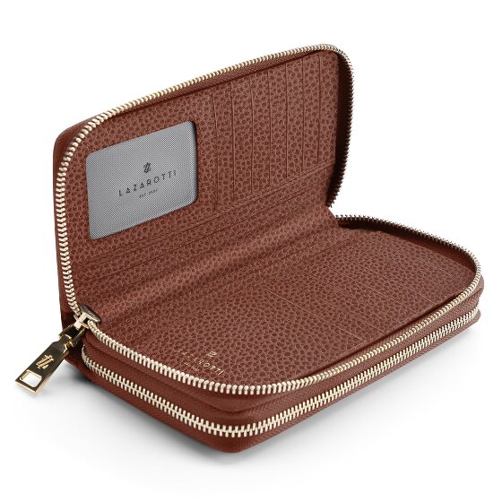 Lazarotti Portafoglio Bologna in pelle XL con doppia chiusura a zip, protezione RFID, 20 cm