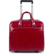 Piquadro Trolley business blu quadrato a 2 ruote in pelle con scomparto per laptop da 36 cm Foto del prodotto