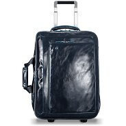Piquadro Trolley business blu quadrato a 2 ruote in pelle con scomparto per laptop da 51 cm Foto del prodotto