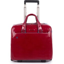 Piquadro Trolley business blu quadrato a 2 ruote in pelle con scomparto per laptop da 36 cm  Variante 3