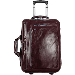 Piquadro Trolley business blu quadrato a 2 ruote in pelle con scomparto per laptop da 51 cm  Variante 1