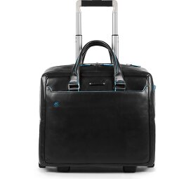 Piquadro Trolley business blu quadrato a 2 ruote in pelle con scomparto per laptop da 36 cm  Variante 1