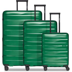 Bergpfeil Set di valigie da viaggio a 4 ruote, 3 pezzi, con ripiegamento elastico