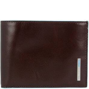 Piquadro Portacarte di credito quadrato blu in pelle 12,5 cm