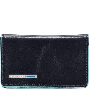 Piquadro Porta biglietti da visita quadrato blu in pelle 10 cm