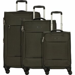 Worldpack Set di valigie Victoria a 4 ruote, 3 pezzi, con ripiegamento elastico