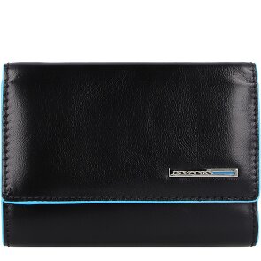 Piquadro Portafoglio quadrato blu RFID in pelle 12 cm