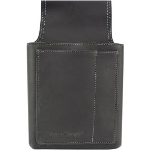 Greenburry Marsupio nero vintage - Portafoglio da cameriere in pelle 14,5 cm