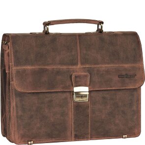 Greenburry Cartella vintage in pelle da 38 cm con 2 scomparti principali