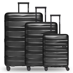 Bergpfeil Set di valigie da viaggio a 4 ruote, 3 pezzi, con ripiegamento elastico Bergpfeil Set di valigie da viaggio a 4 ruote, 3 pezzi, con ripiegamento elastico