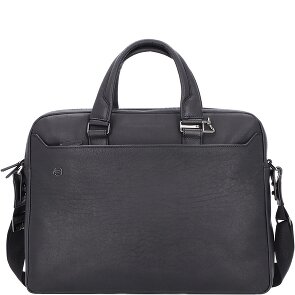 Piquadro Cartella quadrata nera in pelle 40 cm