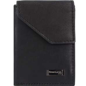 Greenland Nature Portafoglio in nappa nera RFID in pelle 7 cm