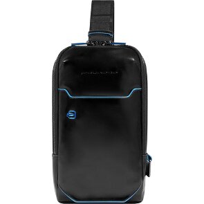 Piquadro Borsa a tracolla quadrata blu in pelle 28 cm